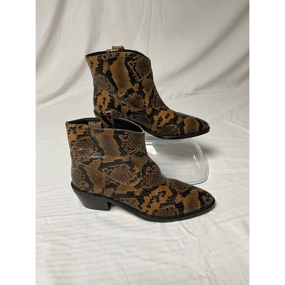 Boden Women Allendale Ankle Boots Booties Snakeskin Leather Western US 7.5. NWOT